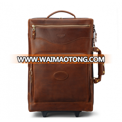 carry on genuine leather trolley bag luggage